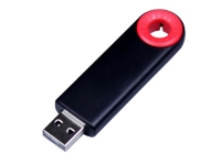 USB 3.0- флешка промо на 32 Гб прямоугольной формы, выдвижной механизм, черный/красный
