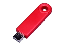 USB 2.0- флешка промо на 32 Гб прямоугольной формы, выдвижной механизм, красный