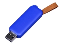 USB 2.0- флешка промо на 16 Гб прямоугольной формы, выдвижной механизм, синий