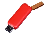 USB 2.0- флешка промо на 16 Гб прямоугольной формы, выдвижной механизм, красный