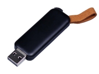 USB 3.0- флешка промо на 64 Гб прямоугольной формы, выдвижной механизм, черный