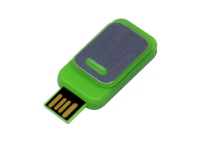 USB 2.0- флешка промо на 16 Гб прямоугольной формы, выдвижной механизм, зеленый