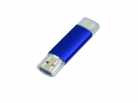 USB 2.0/micro USB- флешка на 32 Гб, синий