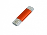 USB 2.0/micro USB- флешка на 32 Гб, оранжевый