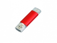 USB 2.0/micro USB- флешка на 32 Гб, красный