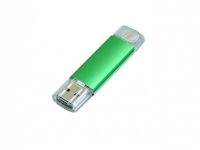 USB 2.0/micro USB- флешка на 32 Гб, зеленый