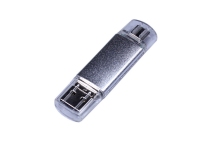 USB 2.0/micro USB/Type-C- флешка на 32 Гб, серебристый