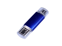 USB 3.0/micro USB/Type-C- флешка на 32 Гб, синий