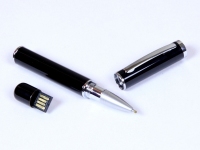 USB 2.0- флешка на 16 Гб в виде ручки с мини чипом, черный