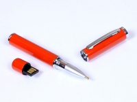 USB 2.0- флешка на 16 Гб в виде ручки с мини чипом, оранжевый