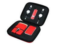 Подарочный набор USB-SET: USB мышь, USB хаб, USB 3.0- флешка на 64 Гб, красный