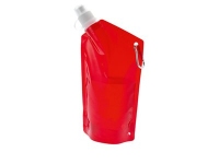 Емкость для питья «Cabo» с карабином, красный прозрачный, полиэтилен