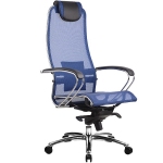 Эргономическое офисное кресло Metta SAMURAI S-1.03 (Цвет обивки:Синий, Цвет каркаса:Серебро)