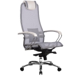 Эргономическое офисное кресло Metta SAMURAI S-1.03 (Цвет обивки:Белый лебедь, Цвет каркаса:Серебро)