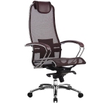 Эргономическое офисное кресло Metta SAMURAI S-1.03 (Цвет обивки:Темно бордовый, Цвет каркаса:Серебро)