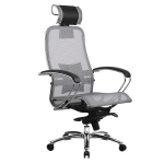 Эргономическое офисное кресло Metta SAMURAI S-2.03 (Цвет обивки:Серый, Цвет каркаса:Серебро)