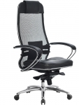 Эргономическое офисное кресло Metta SAMURAI SL-1.03 (Цвет обивки:Черный, Цвет каркаса:Серебро)