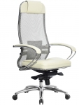 Эргономическое офисное кресло Metta SAMURAI SL-1.03 (Цвет обивки:Бежевый, Цвет каркаса:Серебро)