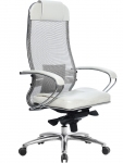 Эргономическое офисное кресло Metta SAMURAI SL-1.03 (Цвет обивки:Белый лебедь, Цвет каркаса:Серебро)