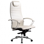Эргономическое офисное кресло Metta SAMURAI K-1.03 (Цвет обивки:Белый лебедь, Цвет каркаса:Серебро)