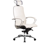 Эргономическое офисное кресло Metta SAMURAI K-2.03 (Цвет обивки:Белый лебедь, Цвет каркаса:Серебро)
