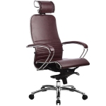 Эргономическое офисное кресло Metta SAMURAI K-2.03 (Цвет обивки:Темно бордовый, Цвет каркаса:Серебро)