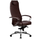 Эргономическое офисное кресло Metta SAMURAI KL-1.03 (Цвет обивки:Темно коричневый, Цвет каркаса:Серебро)