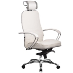 Эргономическое офисное кресло Metta SAMURAI KL-2.03 (Цвет обивки:Белый лебедь, Цвет каркаса:Серебро)