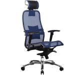 Эргономическое офисное кресло Metta SAMURAI S-3.03 (Цвет обивки:Синий, Цвет каркаса:Серебро)
