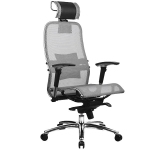 Эргономическое офисное кресло Metta SAMURAI S-3.03 (Цвет обивки:Серый, Цвет каркаса:Серебро)