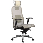 Эргономическое офисное кресло Metta SAMURAI S-3.03 (Цвет обивки:Бежевый, Цвет каркаса:Серебро)