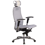 Эргономическое офисное кресло Metta SAMURAI S-3.03 (Цвет обивки:Белый лебедь, Цвет каркаса:Серебро)
