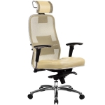 Эргономическое офисное кресло Metta SAMURAI SL-3.03 (Цвет обивки:Бежевый, Цвет каркаса:Серебро)