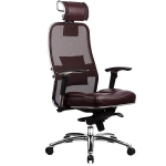 Эргономическое офисное кресло Metta SAMURAI SL-3.03 (Цвет обивки:Темно бордовый, Цвет каркаса:Серебро)