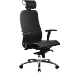 Эргономическое офисное кресло Metta SAMURAI K-3.03 (Цвет обивки:Черный, Цвет каркаса:Серебро)