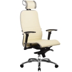 Эргономическое офисное кресло Metta SAMURAI K-3.03 (Цвет обивки:Бежевый, Цвет каркаса:Серебро)