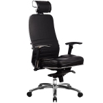Эргономическое офисное кресло Metta SAMURAI KL-3.03 (Цвет обивки:Черный, Цвет каркаса:Серебро)