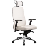 Эргономическое офисное кресло Metta SAMURAI KL-3.03 (Цвет обивки:Белый лебедь, Цвет каркаса:Серебро)