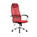 Офисное кресло Metta BK-8 (Цвет обивки:Красный, Цвет каркаса:Серебро)