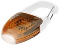 Брелок - фонарик с отражателем и карабином, оранжевый/белый, АБС пластик