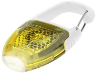 Брелок - фонарик с отражателем и карабином, желтый/белый, АБС пластик