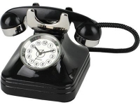 Часы «Ретро-телефон», черный/серебристый/белый, металл