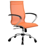 Офисное кресло Metta SkyLine S-2 (Цвет обивки:Оранжевый, Цвет каркаса:Серебро)