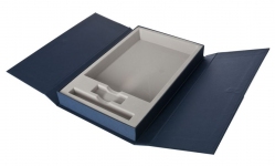 Коробка Triplet под ежедневник, флешку и ручку, синяя, 30,5х18,2х3,8 см