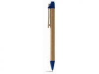 Ручка шариковая «Salvador», натуральный/темно-синий, картон/дерево/биопластик