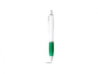 Ручка пластиковая шариковая «Nash», белый/зеленый/серебристый, пластик