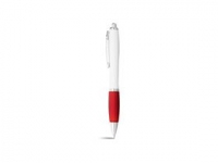 Ручка пластиковая шариковая «Nash», белый/красный/серебристый, пластик