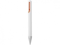 Ручка пластиковая шариковая «Nassau», белый/оранжевый, пластик