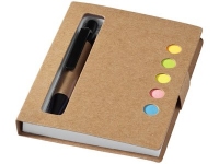 Набор стикеров «Reveal» с ручкой и блокнотом А7, светло-коричневый, картон