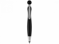 Ручка-стилус шариковая «Naples», черный/серебристый, АБС пластик